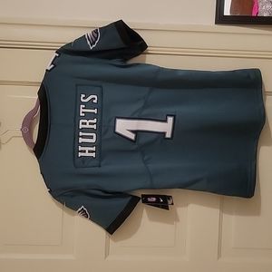 Women's Nike Philadelphia Eagles Jalen Hurts Green Stitched NFL Jersey.